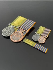 National Emergency Medal + Minis + Bar | Replica Set | Court Mounted | Service | - Picture 1 of 6