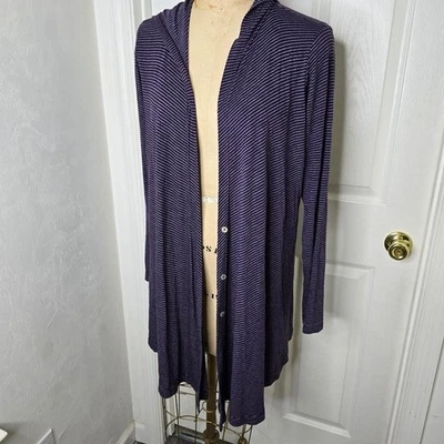 Mujer Russ Berens Algodón Rayas Ligero Cárdigan Capucha Boho L Foto 1 de 4