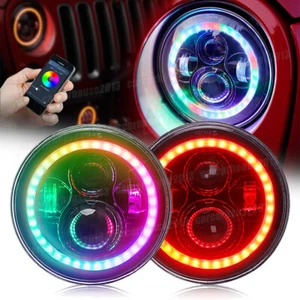 Halo RGB 7'' INCH LED Headlights Lights Combo Kit for Chevy C10 C20 Pickup Nova - Bild 1 von 12