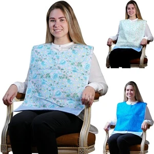 Babero adulto con respaldo de vinilo impermeable y recogedor de migas - Paquete de 3 - Imagen 1 de 1