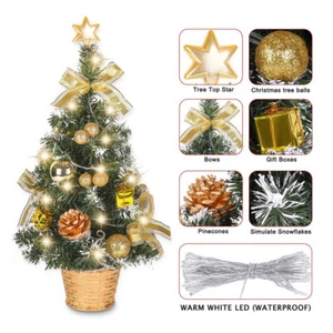18" Tabletop Christmas Tree for Dining Table Xmas Tree Star Decor Mini Pine Tree - Picture 1 of 15