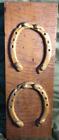 Western Cowboy Iron Horseshoes Horse Shoes Mounted on Old Reclaimed Wood Board