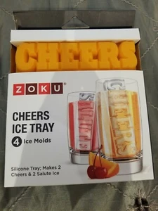Zoku Cheers Ice Tray. Silicone Tray Makes 2 Cheers & 2 Salute Ice. - Picture 1 of 4