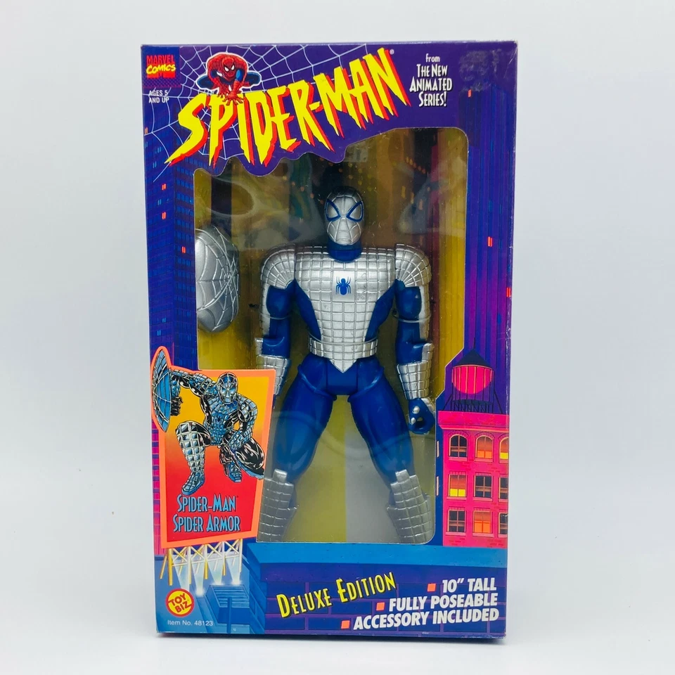 Boneco de ação vintage MARVEL COMICS SPIDER-MAN ARMOR 10" TOY BIZ 1996 - Imagem 1 de 4