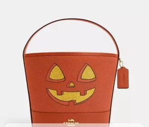 Coach Trick Or Treat Bucket With Halloween Pumpkin NWT - Picture 1 of 7