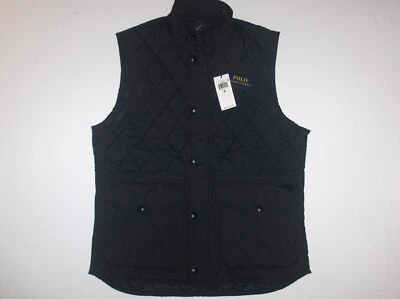 POLO RALPH LAUREN Men's Zipper Zip Iconic Diamond Quilted Vest, Jacket, BLACK - Image 1 of 4