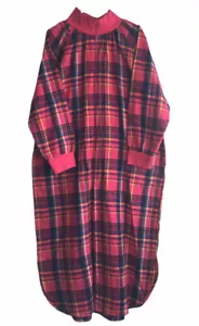 Metropolitan Women Large Sleepwear Nightgown Long Maxi Flannel Plaid 100% Cotton - Picture 1 of 8
