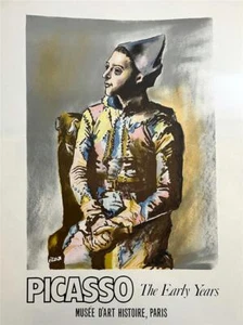Pablo Picasso Arlequín Litografía Offset Niños Impresión Modernismo Arte - Imagen 1 de 1