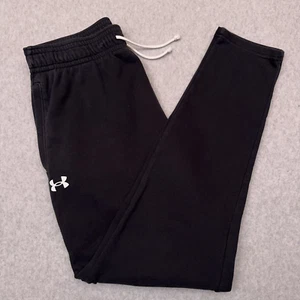 Pantalones de chándal Under Armour Rival de felpa para hombre grandes negros con cordón cónico - Imagen 1 de 10