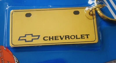 Vintage Baron 80’s Chevrolet Chevy License Plate Solid Brass Keychain NOS  - Image 1 of 4
