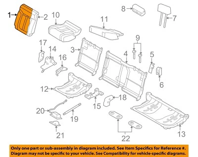 Componentes del asiento trasero del aviador Ford OEM 04-14 - Cubierta trasera del asiento DL3Z1666601AA Foto 1 de 2