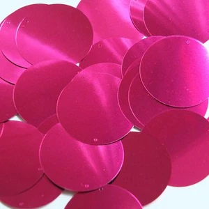 Round Sequin 40mm Fuchsia Pink Metallic Loose Couture Paillettes - Picture 1 of 2