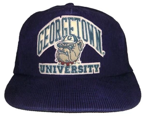 VINTAGE 90's GEORGETOWN HOYAS NCAA CORDUROY OLD SCHOOL SNAPBACK HAT - Picture 1 of 2