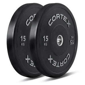 CORTEX 15kg Black Series V2 50mm Rubber Olympic Bumper Plate - Picture 1 of 4