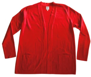 Anne Klein Ladies Red Malibu open front knit relaxed fit cardigan size large - Picture 1 of 3