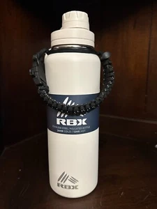 RBX Active Stainless Steel Insulated Bottle 40 oz Chug Cap Ivory Paracord Handle - Picture 1 of 5