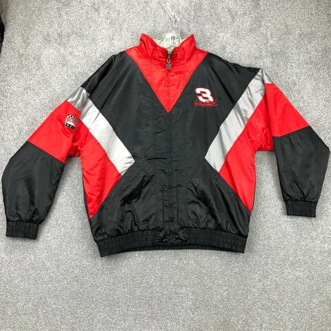 Vintage Dale Earnhardt Jacket Men XL Black Red Windbreaker Coat Color Block Y2K Cover