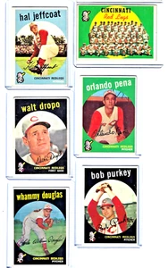 1959 Topps Baseball - ¡Lote de 6 #81 111 158 271 431 506 Cincinnati Reds! - Imagen 1 de 8