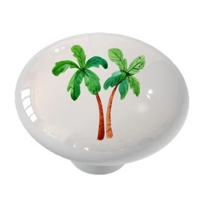 Dinosaur Palms Ceramic Round Drawer Knob - Picture 1 of 4