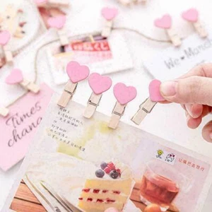 Photo Paper Clip Mini Wooden Wedding Decor Clip Crafts F4T8 Love Heart~ - Picture 1 of 9