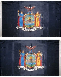 3x5 New York State Heavy Duty 2ply Super Poly Double Sided Flag Banner 100D - Picture 1 of 2