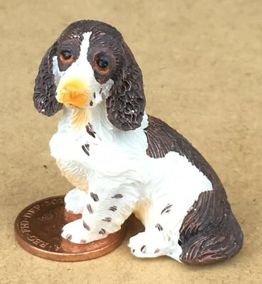 Dolls House Sitting Resin Springer Spaniel Dog 1:12 Scale Miniature Z11 tumdee - Image 1 of 4