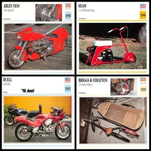 lot 37 Fiches Photo Moto USA Edito Service texte en Français - Picture 1 of 11