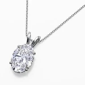 3,00 Karat zertifizierter ovaler echter im Labor gezüchteter Diamant Anhänger 14k Gold - Bild 1 von 3