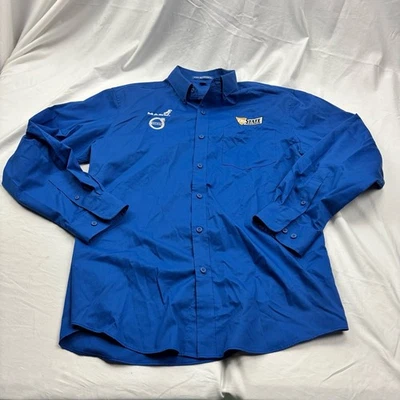Camisa Para Hombre Grande Autoridad Portuaria Abotonada Azul Manga Larga Mack Volvo Tri State Foto 1 de 4