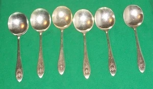 SEARS ROEBUCK TORCH SHIELD GARLAND SILVER PLATE BULLION SOUP SPOON TABLE DECOR - Picture 1 of 7