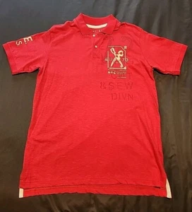Marc Ecko Red Polo Short Sleeve Shirt Light Weight Men's Size LARGE - Picture 1 of 8