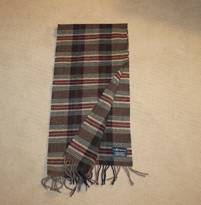Bufanda Polo Ralph Lauren Lana de Cordero Marrón a Cuadros Hecha en Escocia.  Alrededor de 2000 Foto 1 de 2