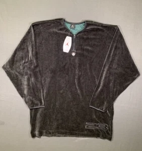 VINTAGE AIR JORDAN VELLUTO TOP WARM UP JUMPMAN TRACK SHIRT FELPA 1/4 ZIP NOS - Foto 1 di 16