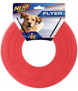 Nerf Dog Flyer Toy Frisbee Lightweight Durable Water Resistant Pet Supplies Red