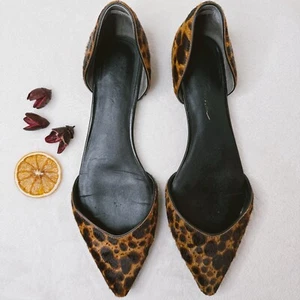 3.1 Phillip Lim Shoes D’orsay Ponyhair Flats Animal Print Size 39.5 Chic - Picture 1 of 9