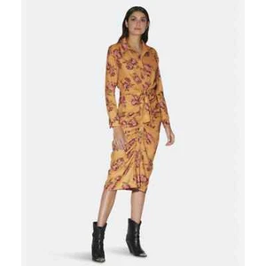 Walter Baker Womens 2 Natalie Tie Waist Cinch Dress Orange Rosette Coquette Girl - Picture 1 of 8