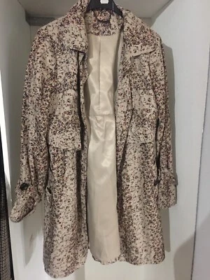 Impermeable Parka Fleurie Beige Jacqueline Riu Taille 40 - Photo 1/4