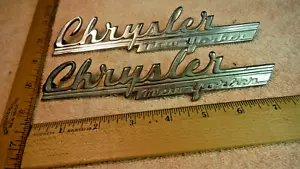 AS34 Chrysler New Yorker Hood Side Emblems Vintage 1946-48 CHRYSLER NEW YORKER - Picture 1 of 5