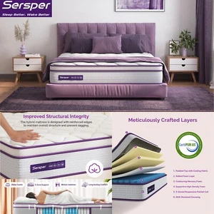 12" Inch Full Size Gel Memory Foam & Innerspring Hybrid Bed Mattress in a Box - Picture 1 of 22