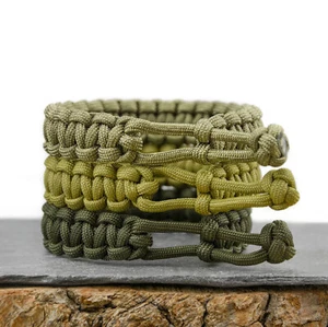 Mad Max Style Adjustable Paracord Survival Bracelet - Khaki, Moss or Olive Drab - Picture 1 of 9