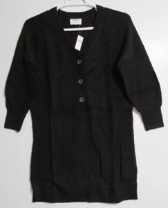 Women's Old Navy Rib Knit Sweater Oversized Dress Black Size Small Petite - Picture 1 of 11