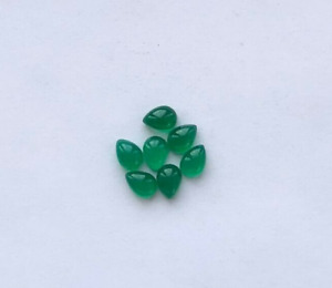 6.15 Ctw Natural Green Onyx Cabochon 7x5x4 MM Pear Green Onyx Loose Gemstone