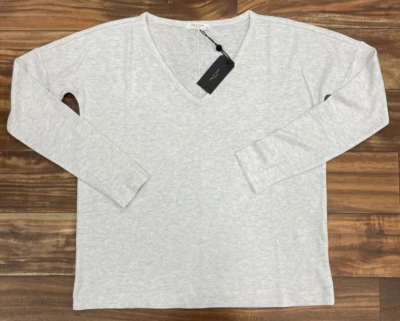 NWT $150 Rag & Bone Women's Theo Long Sleeve V-Neck Tee In Earl Grey Size: Small - Image 1 of 4