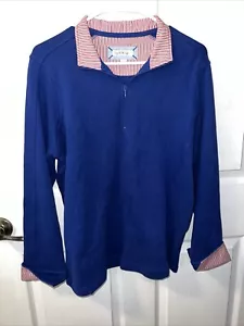 Orvis Damen Pullover mit Viertel-Reißverschluss und Print-Besatz Blau Größe Large - Bild 1 von 8