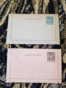 Postal Cover - France Antique Blank Stationary / Postcard - Set of 2 - Z159 - Picture 1 of 3