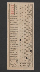 Billete de tranvía/autobús Goteborgs Sparvagar de colección de los años 30 Gotemburgo Suecia - Imagen 1 de 2