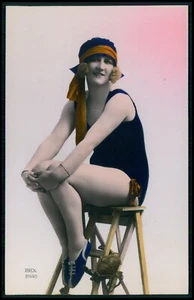 French Risk Sexy Mujer Bañando Belleza Antigua Años 1920 Foto Postal Lote de 4 - Imagen 1 de 5