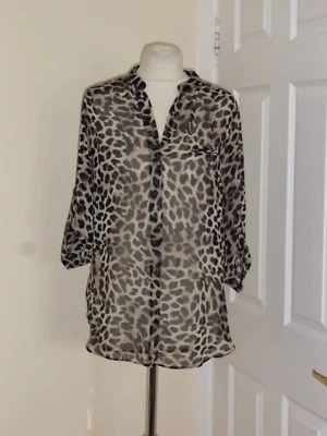 Wallis Designer Animal Print Blouse Top Size S EU 36/38 Beach Cover Up - Image 1 of 4