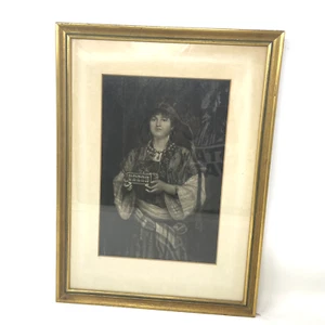 The Turkish Slave Mezzotint by Minot Print Original Giovanni Costa 1800s Framed - Picture 1 of 11