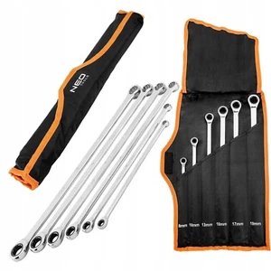 Juego de llaves de trinquete de anillo largo de 8-19 mm 6 piezas Neo Tools 09-370 CrV kit de llaves - Imagen 1 de 10